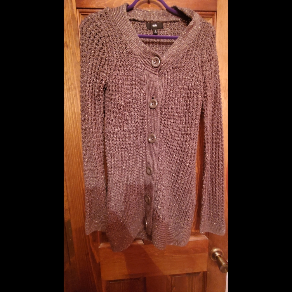 Mossimo Supply Co. Gray Shiny Cardigan - Size S
